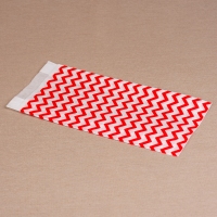 BontaBag 1 kg-os papírtasak piros cikk-cakk design mintával - 200 db