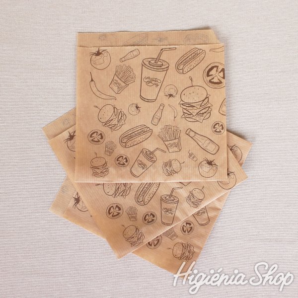 BontaBag Street Food mintás hamburger zacskó / hamburger tasak - 1000 db