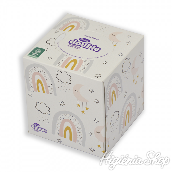 Double Care papírzsebkendő mintás dobozban - 60 db 