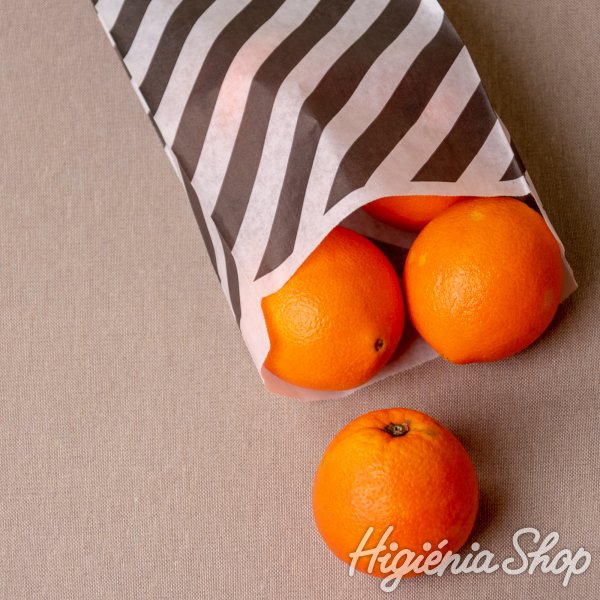 BontaBag 1 kg-os papírtasak fekete-fehér csíkos design mintával - 200 db